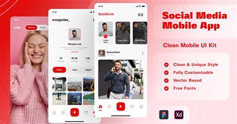 Social Media Mobile App, Graphic Templates - Envato Elements