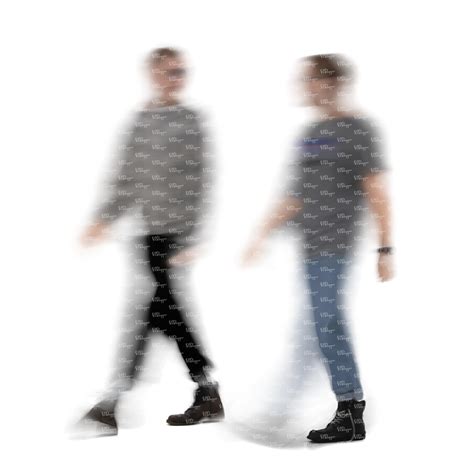 two cut out motion blur men walking and talking - VIShopper