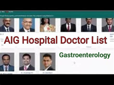 AIG Hospital Hyderabad Doctor List | Gastroenterology Department - YouTube