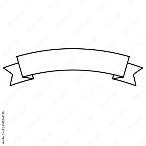 ribbon banner decoration ornament icon vector illustration outline ...