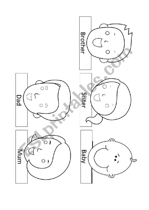 Family finger puppets - ESL worksheet by sarajbigg87