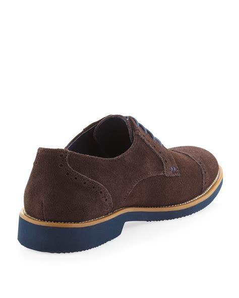 Lyst - Joseph Abboud Theo Suede Cap Toe Laceup Shoes in Brown