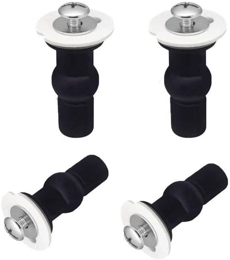 SelfTek 4Pack Toilet Seat Hinges Screws Toilet Seat Fixings Fix Expanding Rubber Top Nuts Screws ...