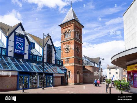 Stafford town centre Stafford indoor Market hall inside the Guildhall ...