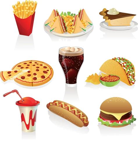 Fast food clipart vector | Vector Graphics Blog – Free Download Images… | Comidas saudaveis ...