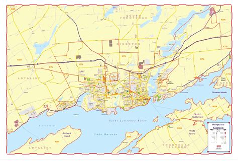 Map of Kingston Ontario - Large and laminated New 2021 Edition with Po ...