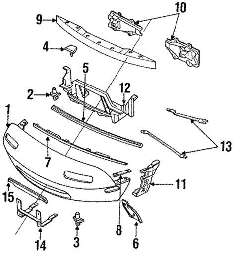 1990-1997 Mazda Miata OEM NEW 90-97 Mazda Miata Bumper Bracket Cover Retainer Center Right ...