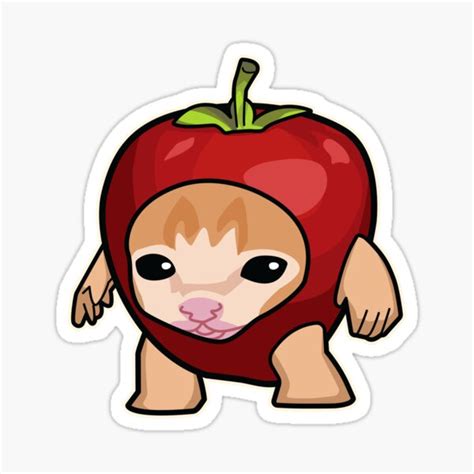 "Happy Happy Apple Cat Meme" Sticker for Sale by Rzera- | Redbubble