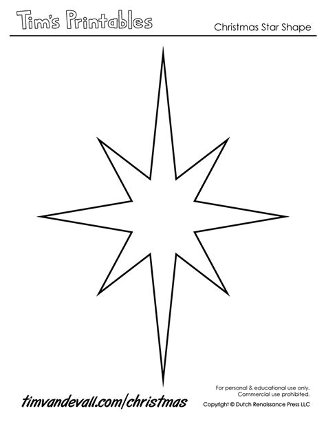 Christmas Star Template Pdf - PDF Template