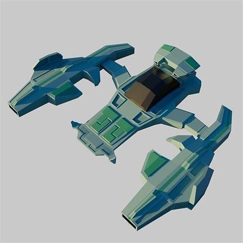 Low poly spaceship free 3D model | CGTrader