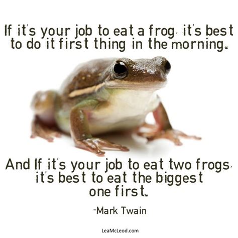 what was with Mark Twain and frogs ? I do like the philosophy. SMS ...