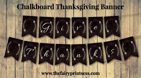 Give Thanks Banner - A Festive Chalkboard Banner For Thanksgiving