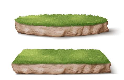 Land piece with green grass realistic, garden plot 13380761 Vector Art ...