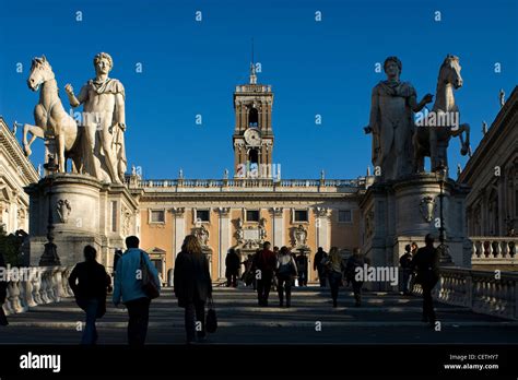 Dioscuri Statues, Capitoline Hill, Rome, Latium, Italy Stock Photo - Alamy