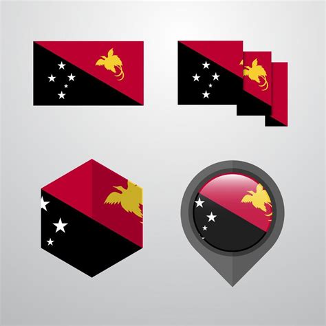 Papua New Guinea flag design set vector 14022977 Vector Art at Vecteezy