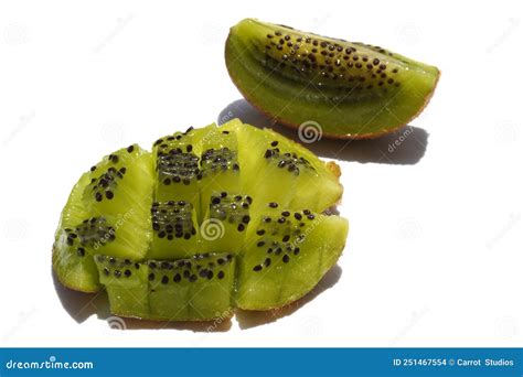 Kiwi Fruit Cut and Seeds stock photo. Image of tropical - 251467554