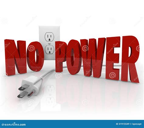 No Power Words Electrical Cord Outlet Electricity Outage Stock Illustration - Illustration of ...