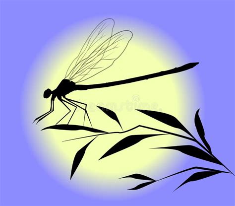 Dragonfly silhouette stock vector. Illustration of cartoon - 50143524