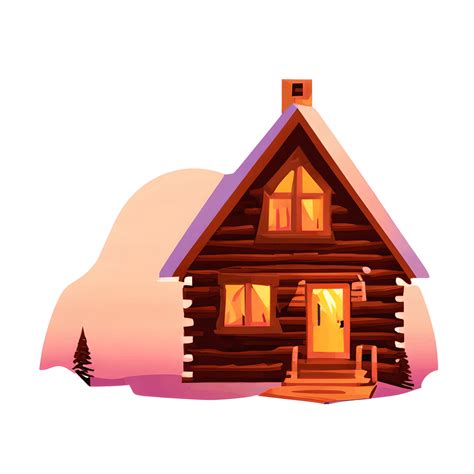 Smoky Mountain Sunset Cabin Graphic · Creative Fabrica