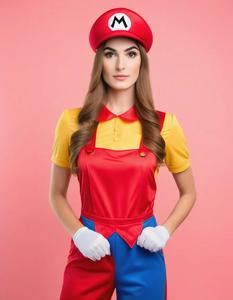 Mario Bros Woman Costume. Face Swap. Insert Your Face ID:969392