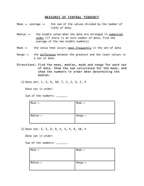 Measure Of Central Tendency Worksheet – Ame.my.id