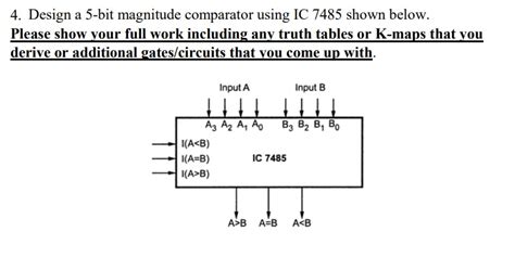 Solved 4. Design a 5-bit magnitude comparator using IC 7485 | Chegg.com