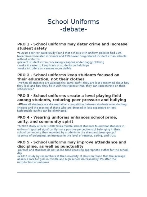 School Uniform Debate: Balancing Student Safety, Education and Self ...