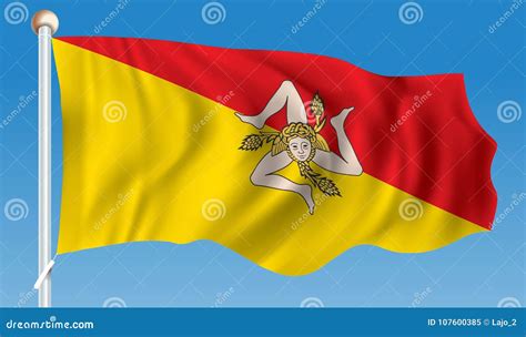 Flag of Sicily stock vector. Illustration of ocean, flag - 107600385