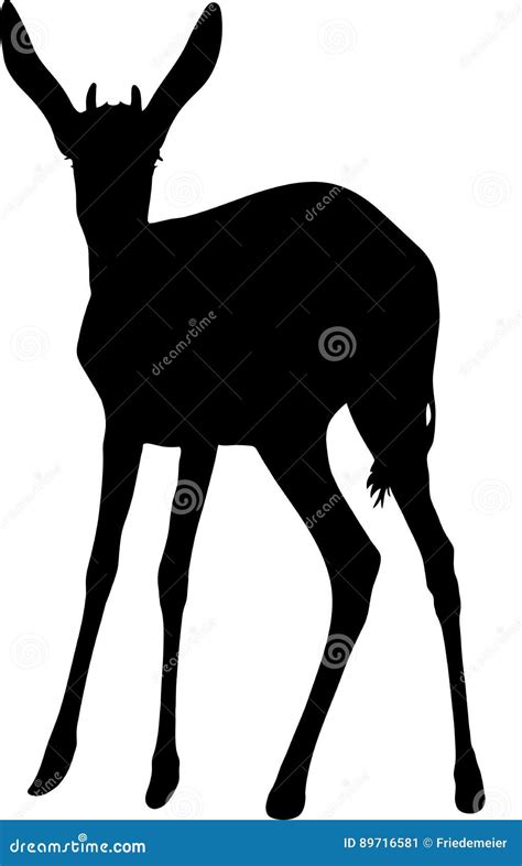 Silhouette Of A Standing Springbok Antelope Cartoon Vector | CartoonDealer.com #89716581