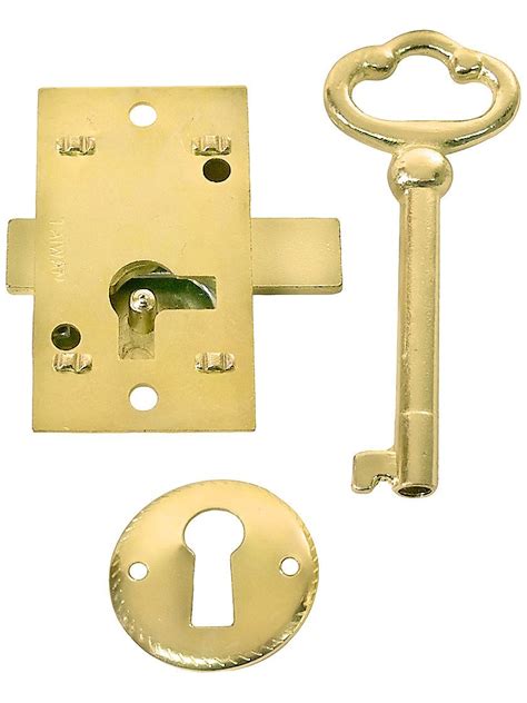 Small Brass Plated Non-Mortise Cabinet Lock | Skeleton key lock, Cabinet locks, Cupboard locks