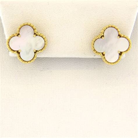 Van Cleef and Arpels Vintage Alhambra Mother of Pearl Gold Clover ...