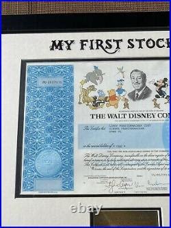 2013 Framed Walt Disney Company Stock Certificate