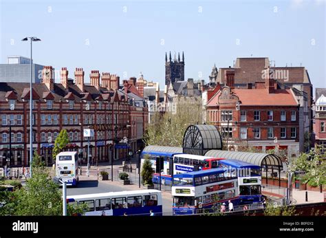 Wolverhampton city centre seen across bus station, West Midlands, England, UK Stock Photo - Alamy