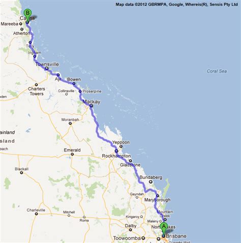 Brisbane to Cairns Road Maps | Australian road trip, Brisbane to cairns, Australia map