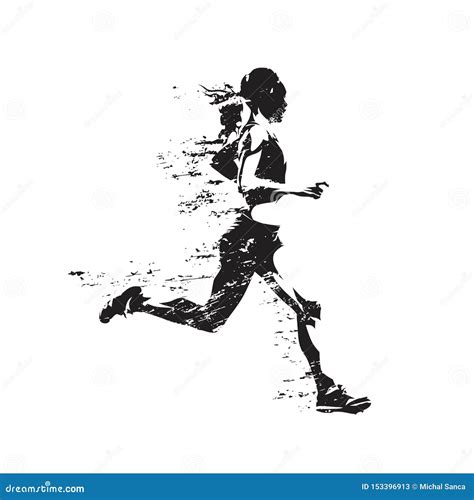 Woman Running Silhouette