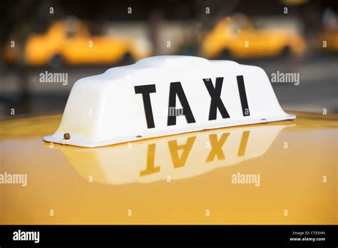 USA, New York, Long Island, New York City, Close up of taxi sign Stock Photo - Alamy