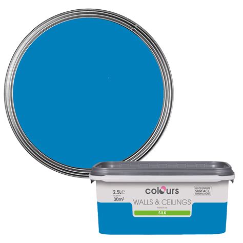 Colours Electric Blue Silk Emulsion Paint 2.5L | Departments | DIY at B&Q