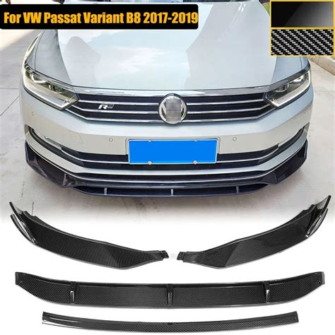 4PCS-For-Volkswagen-VW-Passat-Variant-B8-2017-2019-Front-Bumper-Lip-Side-Splitter-Spoiler ...
