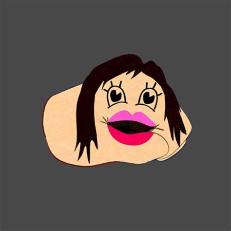 a woman's face with pink lips and black hair is shown in an animated manner