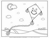 Kite Coloring Page sketch template