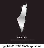 1 Palestine 3D Silver Map Isolated In White Clip Art | Royalty Free - GoGraph