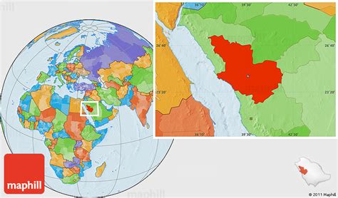 Political Location Map of Madinah