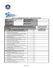 1stNSED2019-PIS.docx - Annex A: EARTHQUAKE DRILL EVALUATION FORM Title: 1st Quarter NSED 2019 ...