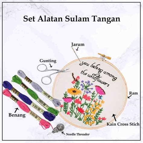 Set Lengkap Sulam Tangan | Shopee Malaysia