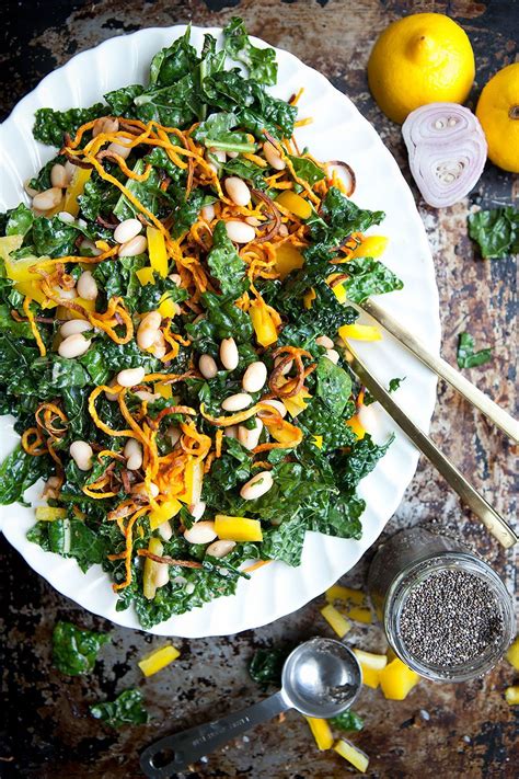 Kale Salad with Spicy Cannellini Beans and Lemon Chia Dressing ...