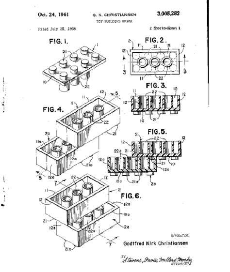 1-The LEGO brick design by Godtfred Kirk Christiansen patented in ...