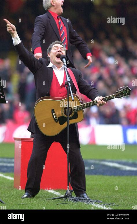 Welsh entertainer Max Boyce sings to the crowd before the Wales v ...