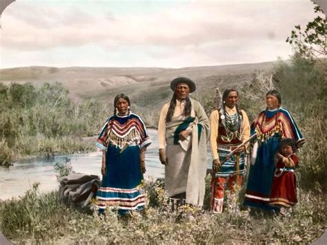 Blackfeet group. Montana. Early 1900s. Glass lantern slide by Walter McClintock. Source ...