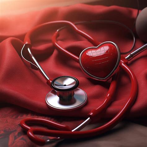 Premium Photo | Symbol of health red nurse stethoscope medical icon