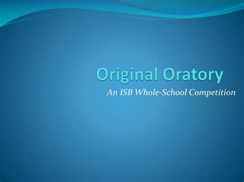 PPT - Original Oratory PowerPoint Presentation, free download - ID:2662266